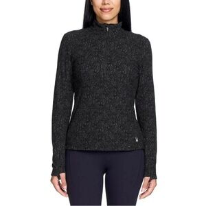 NWT Spyder athletic Black Quarter-Zip Pullover, size S. Lightweight and fuzzy.